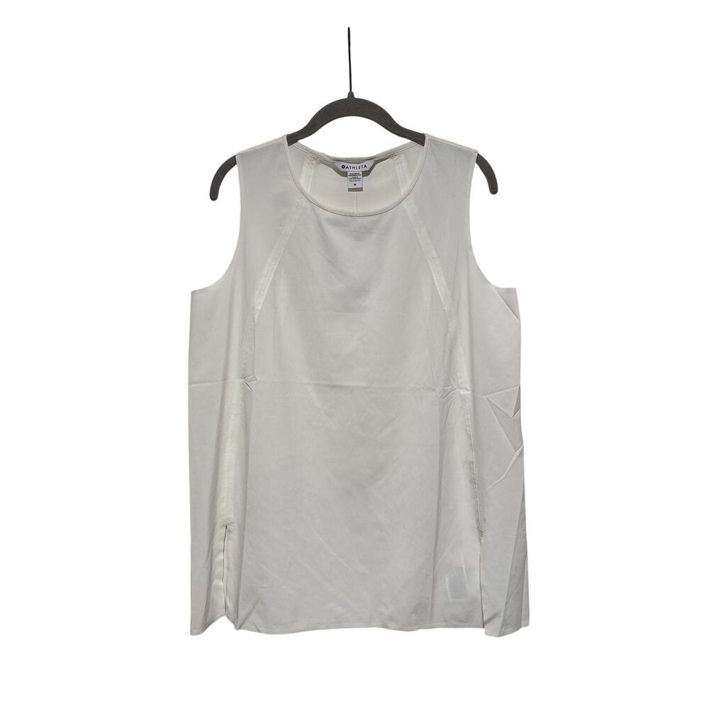 Athleta Women's Zephyr Refined Tank White Stretch Sleeveless Top M - Picture 2 of 7
